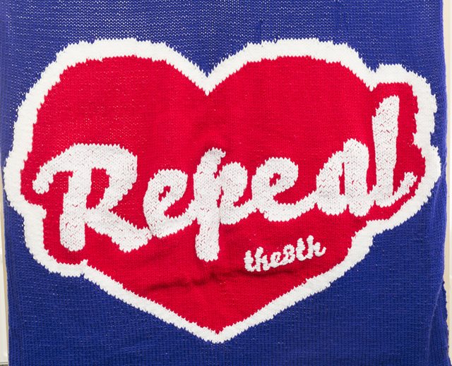 Knitted Repeal banner