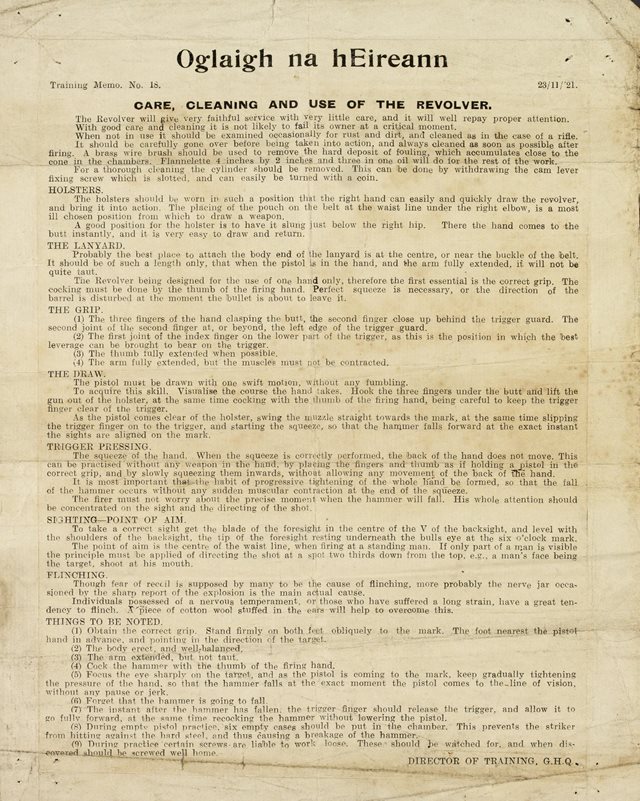 Leaflet, Care of a Firearm, 1921