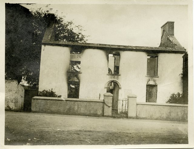 Burned police barracks, Co. Cork, 1920