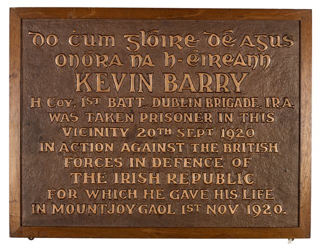 Commemorative plaque, Kevin Barry