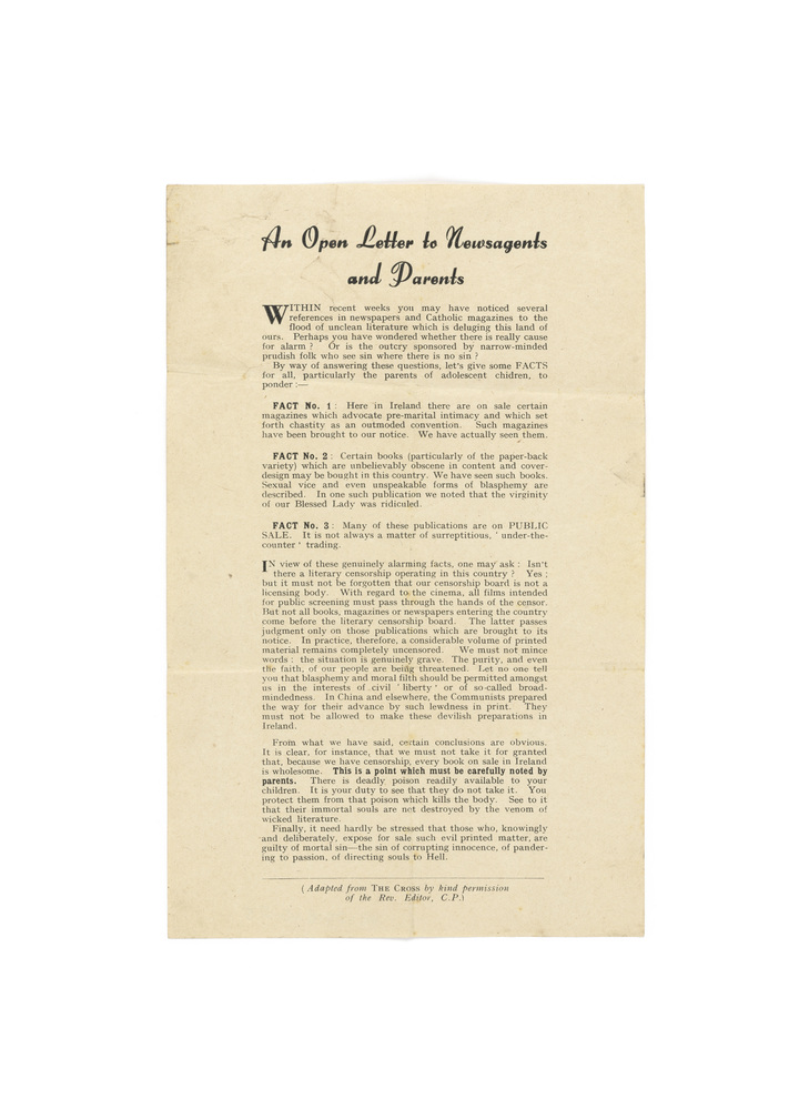 An Open Letter to Newsagents and Parents 