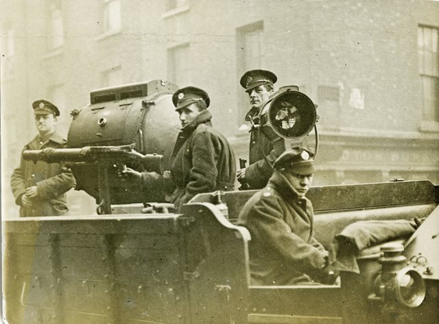 British soldiers in military truck, 1920-1921
