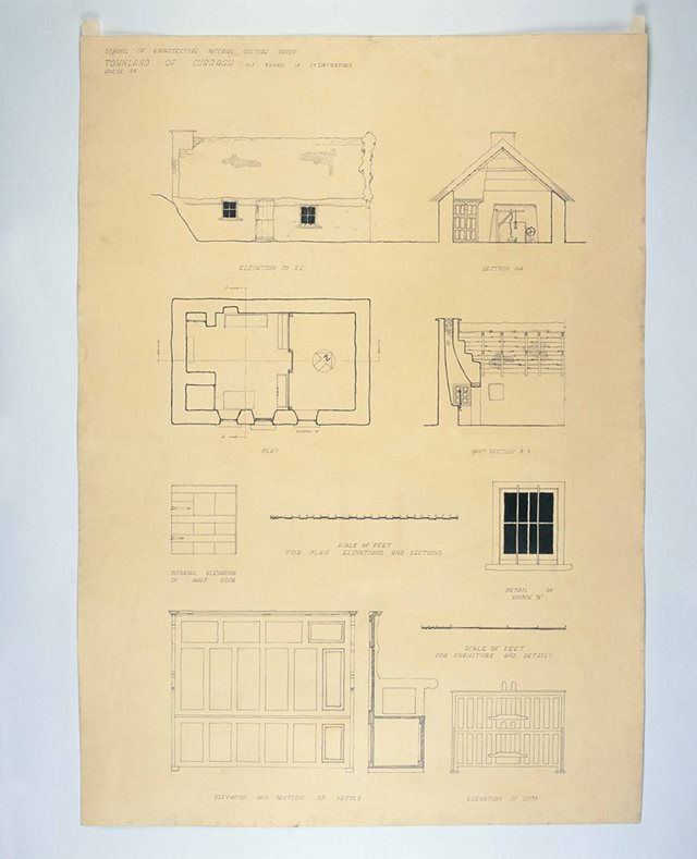 Curragh Village, Ardmore Bay, County Waterford, 1943: Architectural Drawings of Irish Traditional Houses 