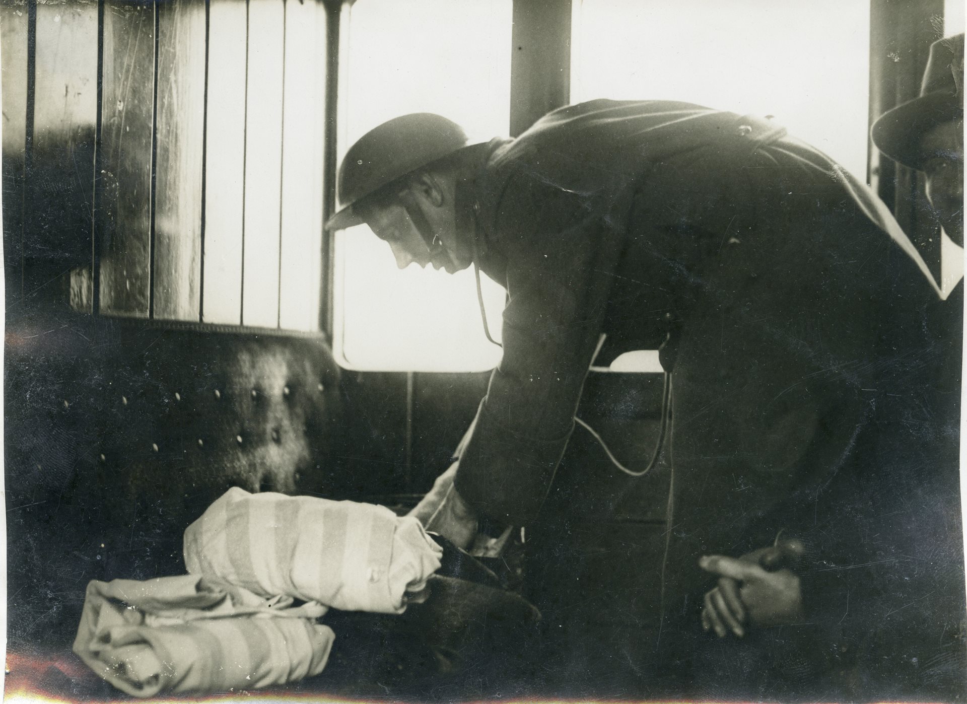 British military searching train, Co. Kerry, February 1921