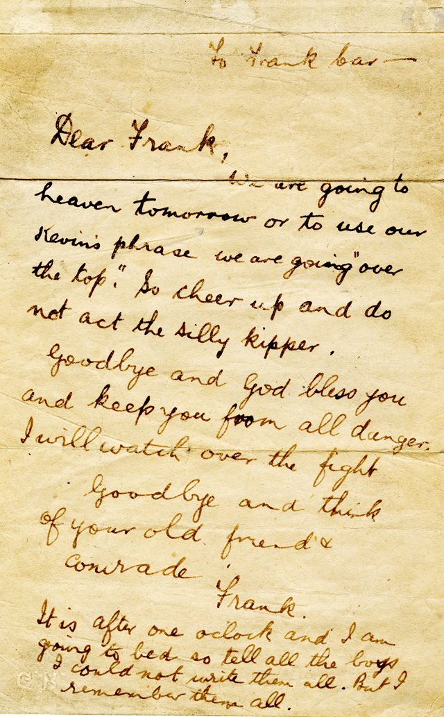 Last letter, Frank Flood, Mountjoy, 1921