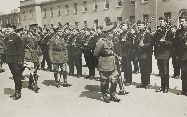 Viceroy Lord French inspecting Auxiliaries, Phoenix Park, Dublin, 1921