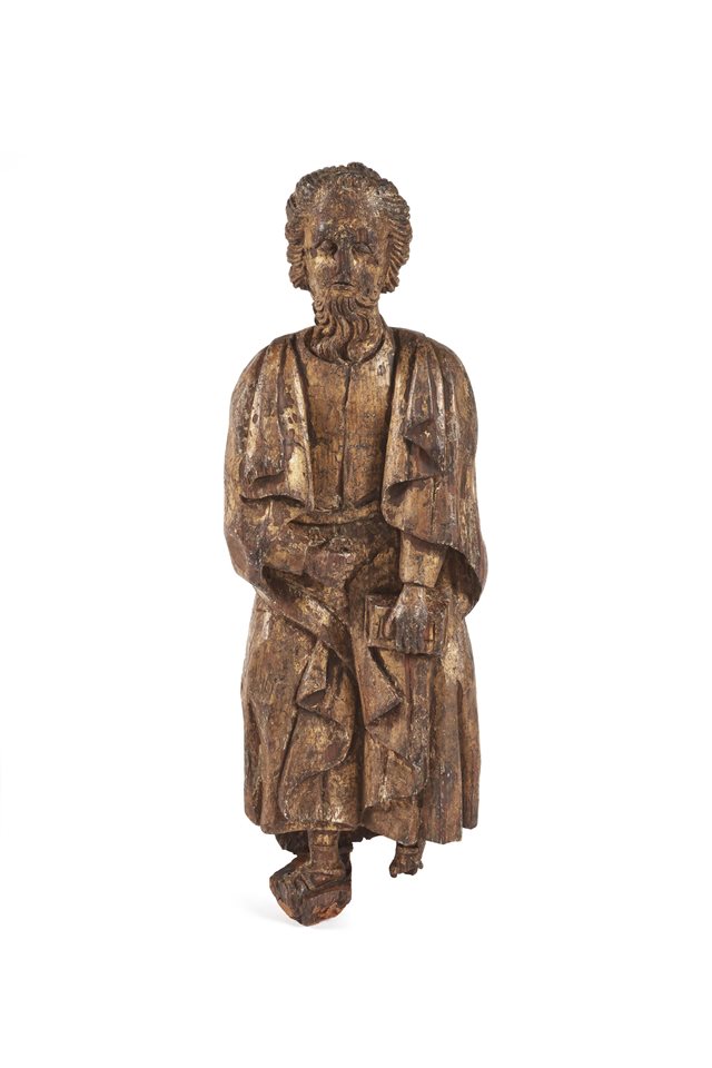 Gilt wooden statue of a saint