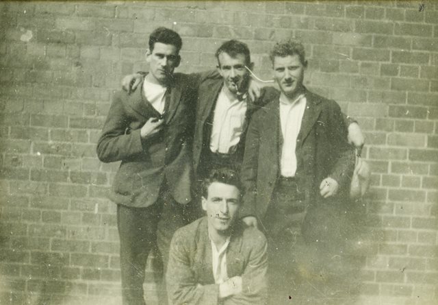 Commandant Jim Conroy, Colonel Tom Keogh and Commandant Frank Bolster, Kilmainham Jail, May 1921